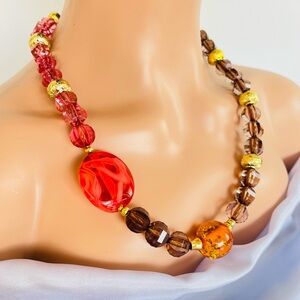 Chunky necklace, Statement acrylic necklace.